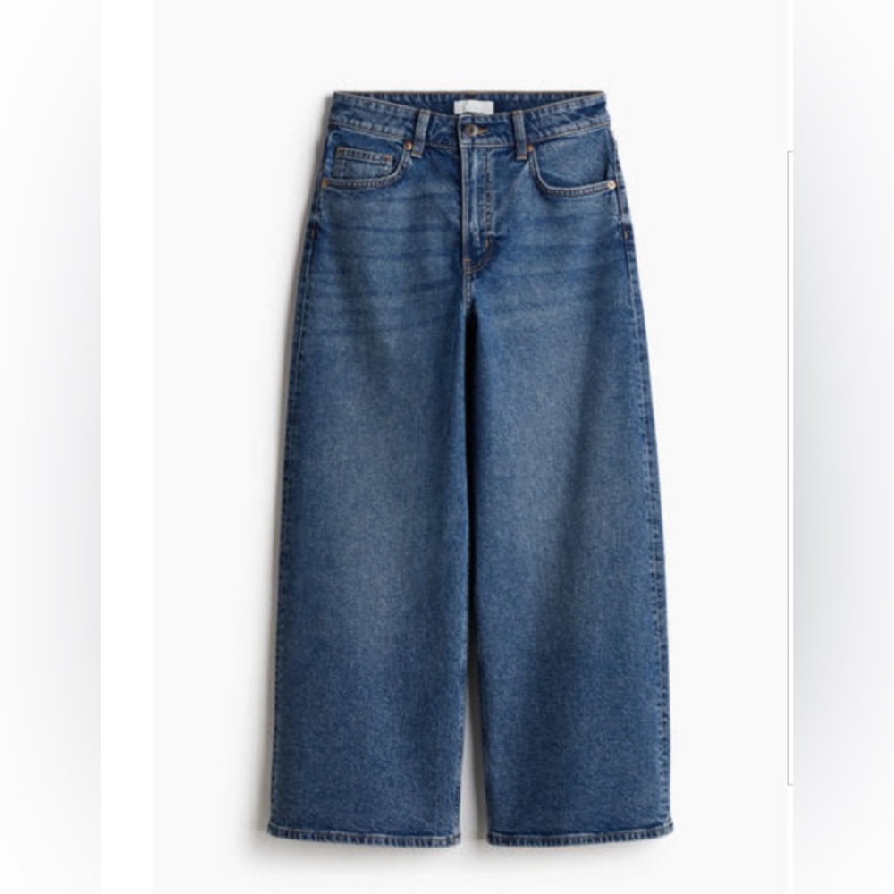 H&M Wide Leg Cropped Denim Jeans with Tags